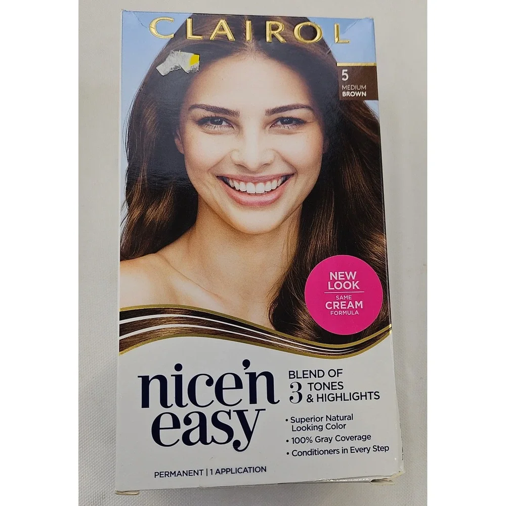 Clairol Nice'n Easy Permanent Hair Color 5 Medium Brown 2 Boxes Gray‎ Coverage⁶